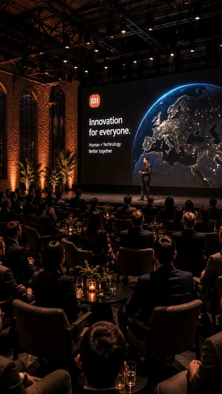 Keynote-Bühne mit Europa-Karte — Innovation for everyone